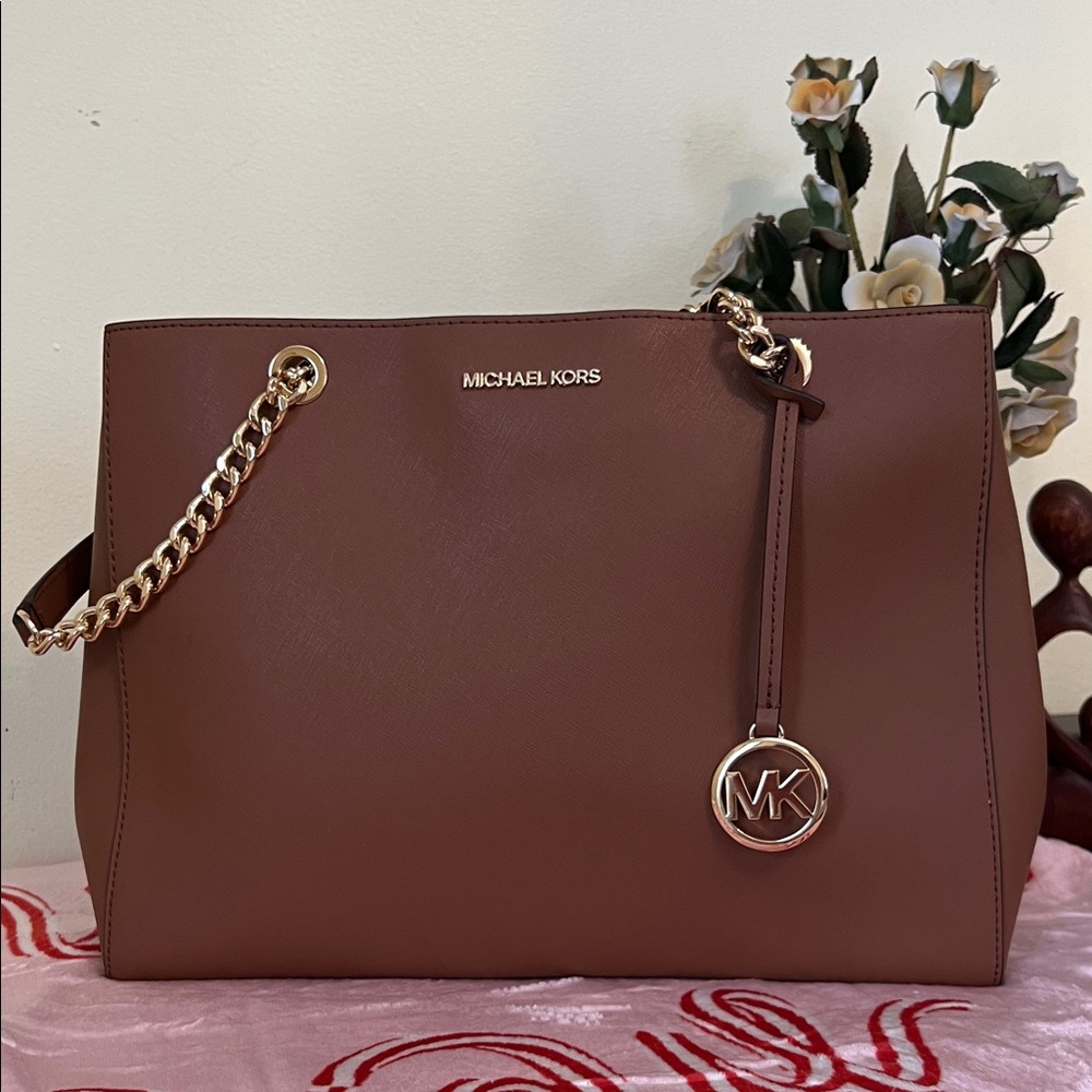 Michael Kors Susannah Large Brown Leather Tote